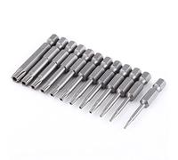 Juego de puntas de destornillador Torx 12Pcs puntas de destornillador de estrella magnética de acero S2 puntas de destornillador de seguridad de vástago hexagonal 1/4"T5 T40 2 pulgadas de largo