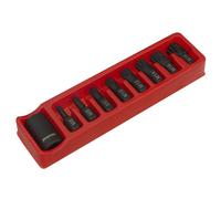 Juego De Puntas De Spline Y Soporte Sealey 9 Piezas 1/2" Cuadrado AK5611