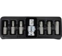Juego de puntas torx awtools 7 piezas t25 - t55 + adaptador con agujer
