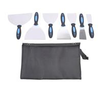 Juego de raspadores de masilla de acero inoxidable, 7 Uds. Con bolsa de almacenamiento para reparación de paneles de yeso, aplicación de yeso, eliminación de papel tapiz