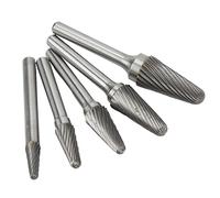 Juego de rebabas de carburo, limas rotativas de un solo corte, vástago de 6mm para metal, tallado de madera, limpieza de superficies, desbarbado
