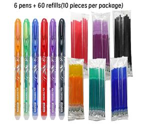 Juego de recarga de bolígrafo borrable, bolígrafo de Gel de tinta azul y negra, varilla de repuesto borrable, mango lavable, papelería de escritura para escuela y oficina, 66 Uds. Juego de 66 piezas B