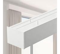 Juego de rieles de cortina de aluminio tres en uno, divisor de habitación de doble montaje con cenefa para techo/pared, perfecto para decoración de dormitorio y oficina, solución que ahorra espacio