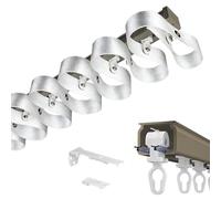 Juego de rieles de cortina ondulados de aluminio resistente, riel deslizante ondulado de 2,8 m / 9.2ft para sala de estar y dormitorio, divisor de habitación perfecto para aberturas individuales