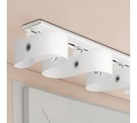Juego de rieles de techo de aluminio ondulado, sistema de riel de techo ultrafino de 3 a 20 pies de longitud ajustable para ondas y separadores de habitación, color blanco h