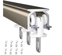 Juego de Rieles para Cortinas para Montaje en Techo/Pared con Conectores | Deslizamiento Suave, Aleación de Aluminio, Múltiples Colores, Antirrayas, Instalación Fácil(Gold,330cm)