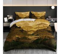 Juego de Ropa de Cama 240x220 cm, Resistente a Las Arrugas MarróN | MontañA de áRboles Abstractos Fundas Nórdicas Resistente a las Arrugas y Fácil de Cuidar, 2 Fundas de Almohada