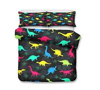 Juego de Ropa de Cama 3 Piezas, Morbuy 3D Impresión Microfibra Juego de Fundas de Edredón Incluye Funda Nórdica y Funda de Almohada (Cama 135/140-180x220cm,Dinosaurio 4)