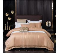 Juego de ropa de cama con diseño vertical, juego de fundas de edredón bordadas, 4 piezas, algodón suave y transpirable, tamaño doble/queen/king. Juego de ropa de cama blanca con funda de edredón, sába