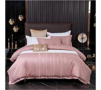 Juego de ropa de cama con diseño vertical, juego de fundas nórdicas bordadas, 4 piezas, algodón suave y transpirable, tamaño doble/queen/king. Juego de ropa de cama blanca con funda de edredón, sábana