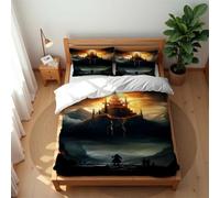 Juego De Ropa De Cama De Algodón Ultrasuave De 210 Hilos De The Magical World con Funda Nórdica Transpirable Y Antiácaros (Anillo 01,180x220cm-Cama 105/120)
