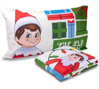 Juego de ropa de cama individual de "El Elfo en el Estante", para cama individual, incluye sábana y funda de almohada, 100% algodón, producto oficial