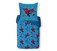 Juego de ropa de cama infantil de Marvel Spidey Faces, 100 % algodón, 135 x 200 cm, tamaño individual, funda nórdica y funda de almohada de 80 x 80 cm