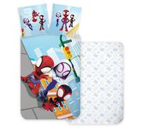 Juego de ropa de cama infantil Spiderman Spidey Light | Funda de edredón 140 x 200 y funda de almohada 60 x 65, 100% algodón, multicolor