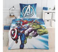 Juego de Ropa de Cama para Marvel Avengers - (135 x 200 cm, 80 x 80 cm, algodón), diseño de Hulk, Capitán América