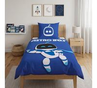 Juego de ropa de cama Playstation 135x200 - Astro Bot Gamimg idea de regalo, 1x funda de almohada 80x80 + funda de edredón 135x200, con cremallera - Motivo reversible - Artículo de fan para regalo de