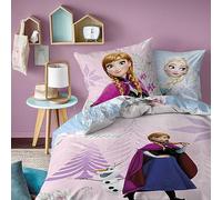 Juego de ropa de cama reversible de Disney, 135 x 200 cm + 80 x 80 cm, 100 % algodón, 2 diseños de Frozen Diamonds