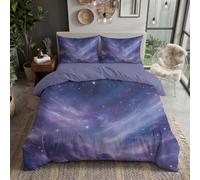 Juego de Ropa de Cama Universo Nebulosa Microfibra | Galaxia Nubes, Funda de Edredón 200x200cm, 2 Fundas de Almohada 50x75 cm, Cremallera, Fácil de Cuidar, Suave Piel