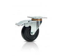 Juego de ruedas giratorias con freno, ruedas silenciosas de poliuretano antihuellas, gran alcance, anticorrosión, rotación de 360°, ideal para carros, estantes, bancos de trabajo, equipos (75 mm, 1)