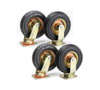 Juego de Ruedas neumáticas Acero Grueso Caucho | Paquete de 4 ruedas neumáticas de 8/10 pulgadas: for carretilla, camión, carro