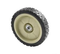Juego de ruedas para cortacésped, piezas de repuesto de goma delanteras y traseras, 43 mm de grosor, color negro, para máquina de corte de césped de jardín tipo empuje, rueda de cortacésped