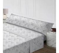 Juego de Sábanas 3 Piezas para Cama 90,105,135,150, 50% Algodón 50% Poliéster, Tacto Suave y Transpirable, Incluye Encimera, Bajera Ajustable y Funda de Almohada Pearl grey/soft zigzag Bed 105cm