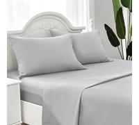 Juego de Sabanas 4 Piezas, para Cama 150x190cm, 100% Poliéster, Gris
