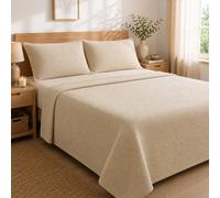 Juego de Sábanas Coralina Design - Colección Invierno - Disponible en Azul, Beige Rosa y Gris y en medidas para camas de 90cm, 105cm, 135cm, 150cm y 180cm - Donegal Collections Beige Cama 150cm