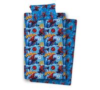 Juego de sábanas Estampado Modelo: Spiderman 4, Color: Azul, Medida: Cama de 105 cm.