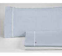Juego de sábanas Greta, color azul, 150 cm, de 3 piezas, 100% algodón