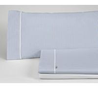 Juego de sábanas Greta color azul - Cama de 150 (3 piezas) - 100% algodón - 200 hilos. Gramage: 125