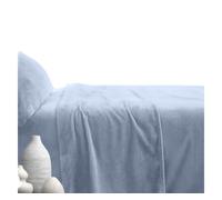 Juego de sábanas invierno coralina lisa azul cama 135cm donegal collections
