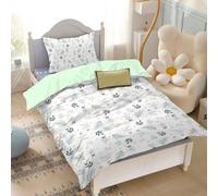 Juego de sábanas para niños Ibzenoa® con diseño de animales del bosque, microfibra, 120 x 150 cm + funda de almohada 40 x 60 cm, con cremallera y lazadas en las esquinas, ideal para niños y niñas