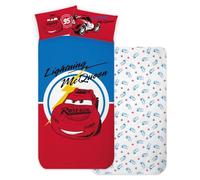 Juego de sábanas para niños, set de 3 piezas, sábana bajera con esquinas, sábanas, funda de almohada, cama individual, 100% Algodón (Cars)