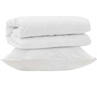 Juego de sábanas y fundas de almohada vidaXL, 2 unidades, color blanco, microfibra