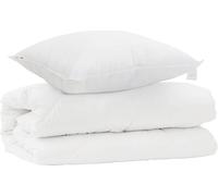 Juego de sábanas y fundas de almohada vidaXL, 2 unidades, color blanco, microfibra