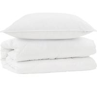 Juego de sábanas y fundas de almohada vidaXL, 2 unidades, color blanco, microfibra