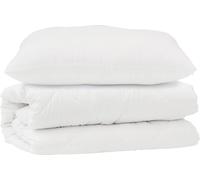 Juego de sábanas y fundas de almohada vidaXL, 2 unidades, color blanco, microfibra