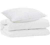Juego de sábanas y fundas de almohada vidaXL, 2 unidades, color blanco, microfibra