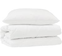 Juego de sábanas y fundas de almohada vidaXL, 2 unidades, color blanco, microfibra