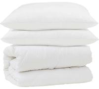Juego de sábanas y fundas de almohada vidaXL, 3 piezas, color blanco, microfibra