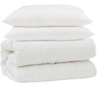 Juego de sábanas y fundas de almohada vidaXL, 3 piezas, color blanco, microfibra