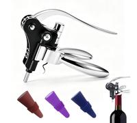 Juego de sacacorchos para vino, abrebotellas de vino sin esfuerzo con 3 tapones de vino
