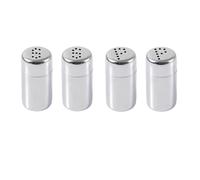 Juego de salero y pimentero, Pack de 4, 5 ml salero pequeño, botella de especias, tarro de pimienta de acero inoxidable con tapa, para caja bento, hogar, parrilla al aire libre Silver