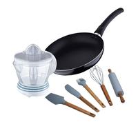 Juego de sartén ø24x4,5cm aluminio prensado + exprimidor de 40w de 1,2l + set de 5 utensilios de cocina en silicona pixel chef sauce