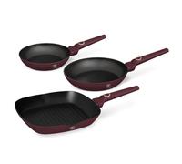 BerlingerHaus Juego de sartenes Leonardo 3 pzas (20-24-28 cm) TitaniumPro bordeaux mate inducción