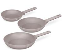 Juego de sartenes BerlingerHaus color taupe, de 3 piezas - diámetros de 20, 24 y 28 cm - apto para todas las fuentes de calor - revestimiento antiadherente estándar