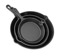 Juego De Sartenes De 3 Piezas - Mini Hierro Fundido Redondo - Evita Que Se Pegue - Mini Sartén Para Huevos Multifuncional Con Mango Largo - Utensilios De Cocina Para El Hogar - 16 Cm, 20 Cm, 25 Cm