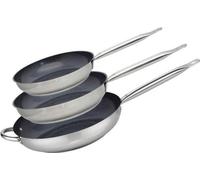 Juego de sartenes, ELO Professional, de 3 piezas, apto para inducción, acero inoxidable 18/10 ELODUR, diámetros: 24 cm, 28 cm, 32 cm