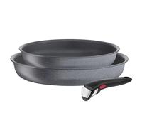 Juego de sartenes INGENIO NATURAL FORCE 22 cm y 26 cm, juego de 3 piezas, antiadherente, Tefal